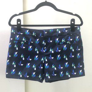 Club Monaco Navy Colleen Shorts with Geometric Print